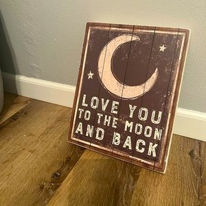 Love you to the moon and back wall decor.